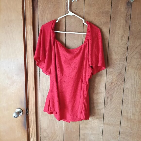 plus size womens red short sleeve pullover top size 4X - Picture 5 of 5